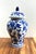 Large Classic blue and white floral Chinoiserie ginger jar in excellent condition Adds instant style to any decor Unmarked B7