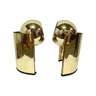 Kenroy Vintage 1970s Brass Table Lamps - A Pair For Sale