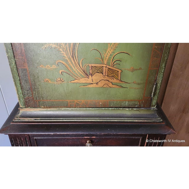 Wood Antique Jacobean Chinese Decorated Carved Walnut Narrow Cabinet by Tomlinson Furniture, C1920s For Sale - Image 7 of 14