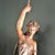 A monumental bronze lady sculpture. A fine monumental of 19th century Spanish lady sculpture with mahogany base....