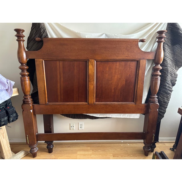 Martha Stewart for Bernhardt Furniture Seal Harbor Queen Size Mahogany/Cherry Four Poster Bed For Sale - Image 9 of 11