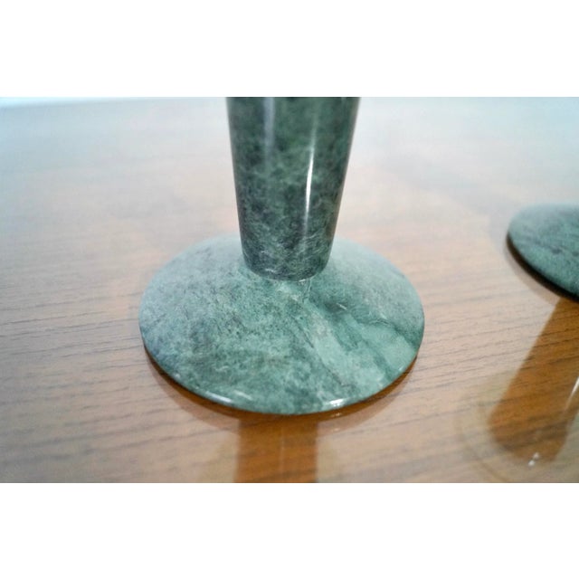 1980’s Post-Modern Memphis Style Marble & Lucite Candleholders - a Pair For Sale - Image 12 of 12