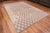 Charming Neutral Cream Grey Tribal Checkboard Design Modern Area Rug, Country of origin: Central Asia, Circa date: Modern...