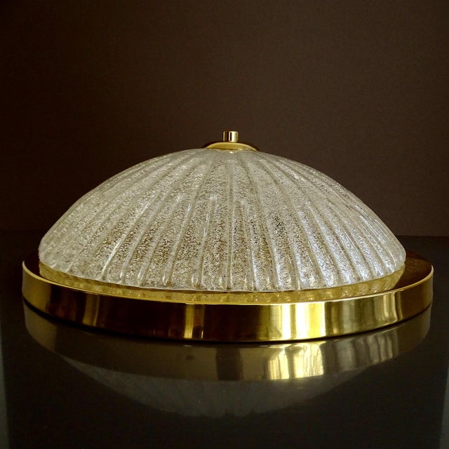Large Vintage Glass Flush Light, 1960s For Sale - Image 10 of 17