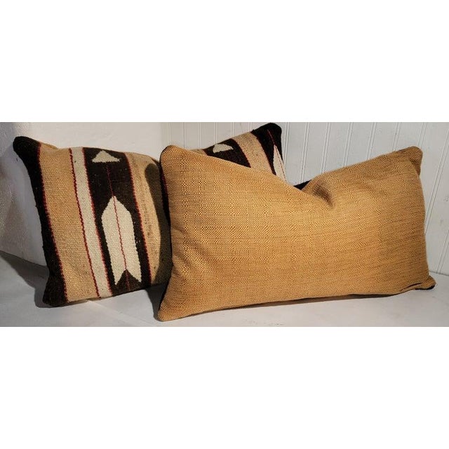 Hand Woven Feather and Arrow Pattern Weaving Pillows -Pair For Sale - Image 4 of 4