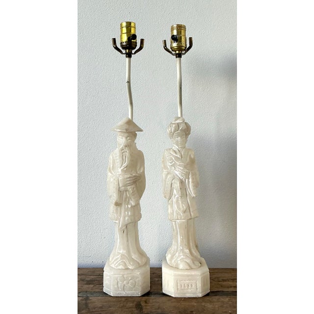 Vintage Asian Carved Stone Couple For Sale - Image 11 of 12