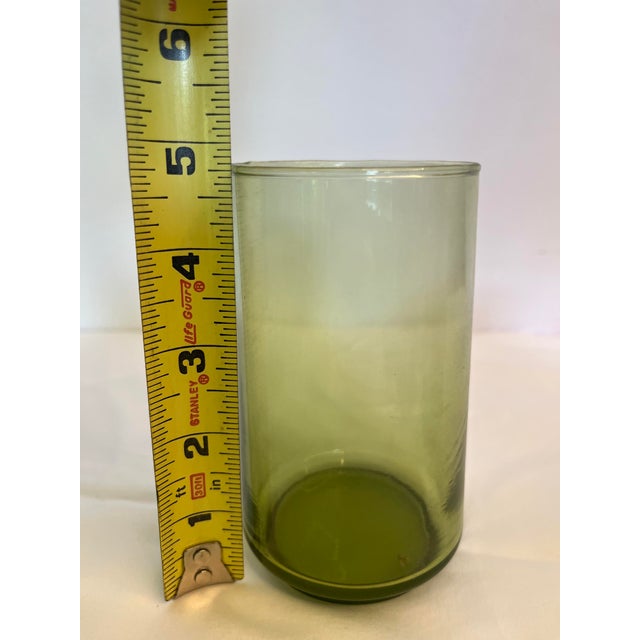 24-Piece Vintage Olive Green Mid-Century Glass Tumbler Set | Iced Tea, Water, Juice & Double Old Fashioned Glasses For Sale - Image 4 of 10