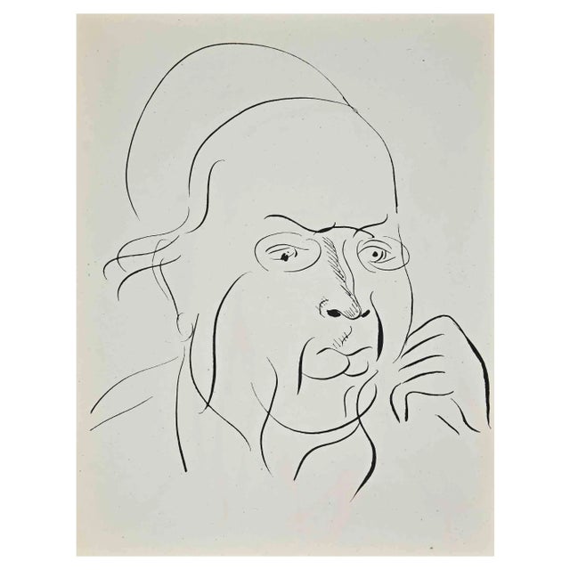 Raoul Dufy, Study for Self-Portrait, Original Lithograph, 1930s For Sale