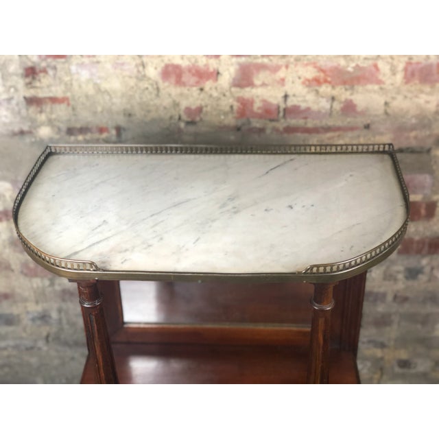 Louis XV Style Cabinet with Marble Top and Brass Gallery, 1920s For Sale - Image 10 of 13