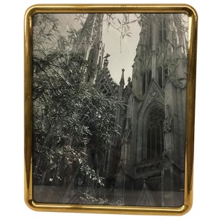 Mid Century Brass Photo Frame With Photograph For Sale