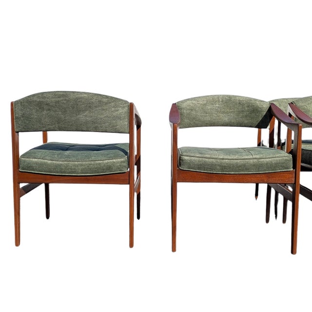 Dunbar Furniture 1960s Dunbar Attributed Model 1170 Walnut "Quinn" Arm Chairs For Sale - Image 4 of 7