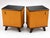 Vintage Bedside Tables in Wood with Black Glass Tops, 1950s, Set of 2, in Very Good conditions. Designed 1950 to 1959