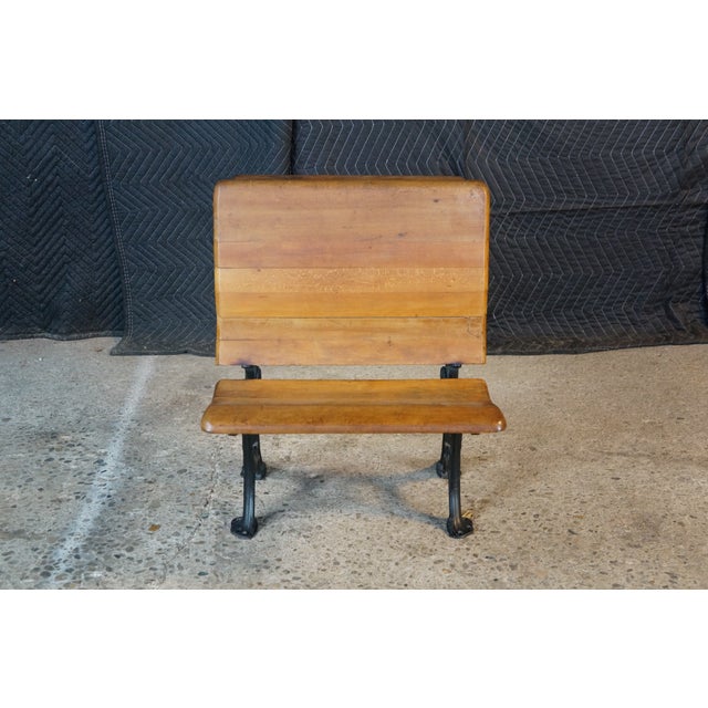 Antique Victorian 1880s "Fashion" Cast Iron & Maple School Desk Sidney Ohio For Sale - Image 15 of 18