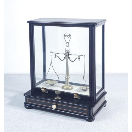 Pharmacy Scale with Wooden and Glass Case and Weights For Sale - Image 13 of 18
