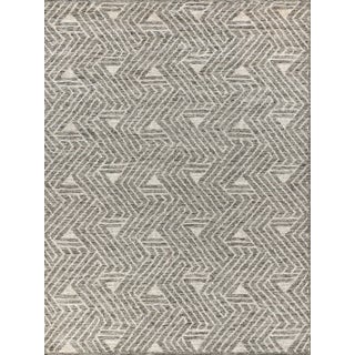 Exquisite Rugs Eaton Hand-Knotted New Zealand Wool & Bamboo Silk Charcoal/Ivory Rug-10'X14' For Sale