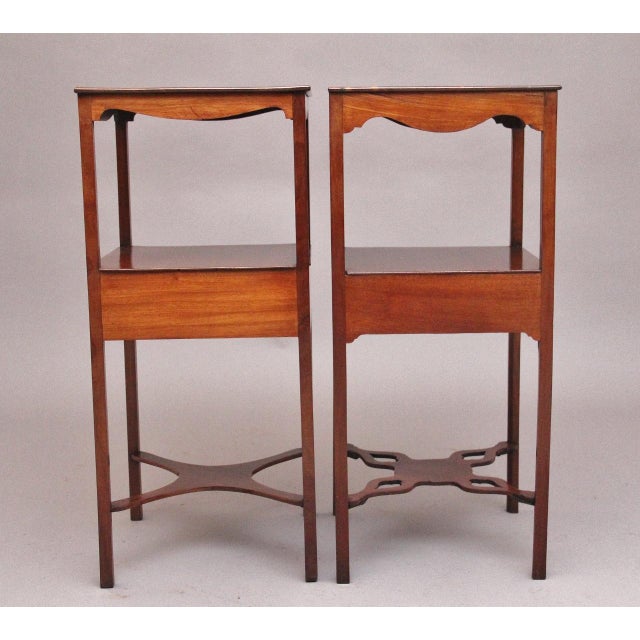 Wood Inlaid Mahogany Bedside Tables, 1830, Set of 2 For Sale - Image 7 of 9
