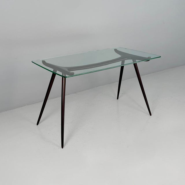 Mid-Century Modern Italian Disassemblable Coffee Table in Wood and Glass, 1950s For Sale - Image 14 of 14