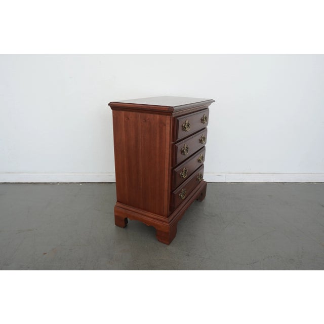 1980s Vintage American Drew Traditional Mahogany 4-Drawer Nightstand For Sale - Image 5 of 12