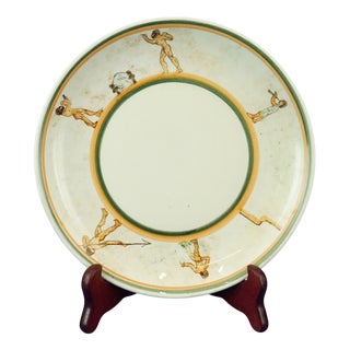 Antique Italian Glazed Ceramic Plate, 1890s For Sale
