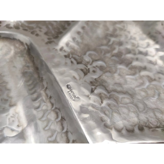 Vintage Italian Embossed Silver Plated Tray by Olri, 1950s For Sale - Image 10 of 11