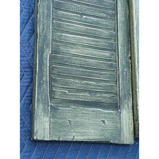 Vintage Shabby Window Shutter Wall Mirror For Sale - Image 4 of 8