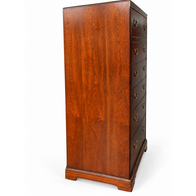 1970s National Mt. Airy Campaign-Style Tall Chest With Brass Hardware For Sale In Tampa - Image 6 of 14