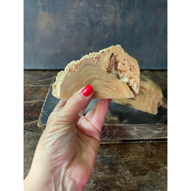 Asian Pair of Asian Stone Geode Bookends For Sale - Image 3 of 10