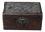 Vintage Carved Wood Jewelry Box With Dragon Motif & Brass Hardware For Sale