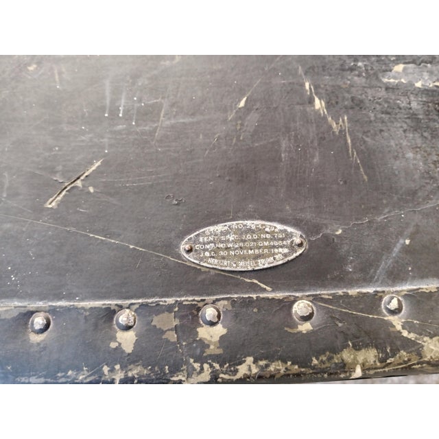 Vintage 1945 Herkert and Meisel Trunk Company Military Foot Locker. Footlocker is in great vintage conditon and complete...