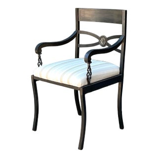 Vintage Twisted Iron Arm Chair For Sale