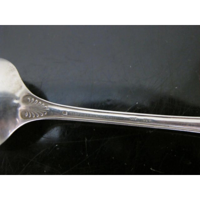 Antique 1871 Tiffany Sterling Silver Palm Bird Engraved 6" Dessert Spoon Set of 4 For Sale In Portland, OR - Image 6 of 6