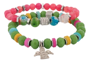 Spring Vibes Angel Charm Colorful Protection Bracelet Set
