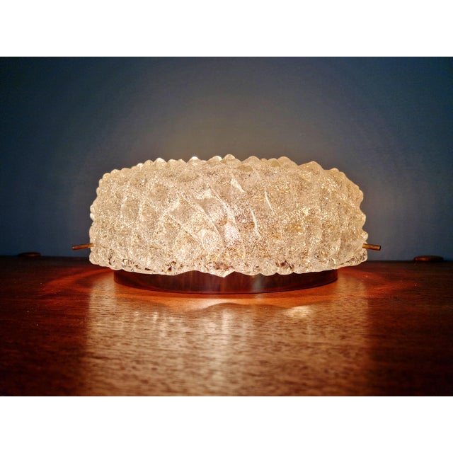 Large Ceiling Light in Brass and Frosted Glass from Hillebrand Lightning, 1970s, in Flawless conditions. Designed 1970 to...