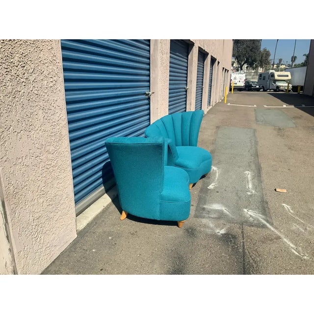 Mid Century Modern Fan Back Lounge Chairs For Sale - Image 4 of 5