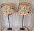 Vintage Table Lamps with Black Metal Base and Beige Patterned Fabric Shade, 2000s, Set of 2 For Sale - Image 4 of 8