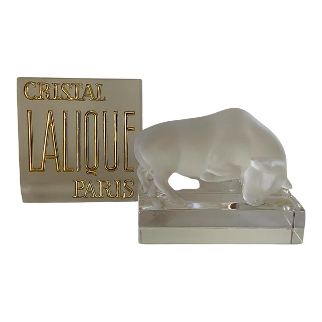Vintage Lalique Bull Made in France 1960s-1970s For Sale