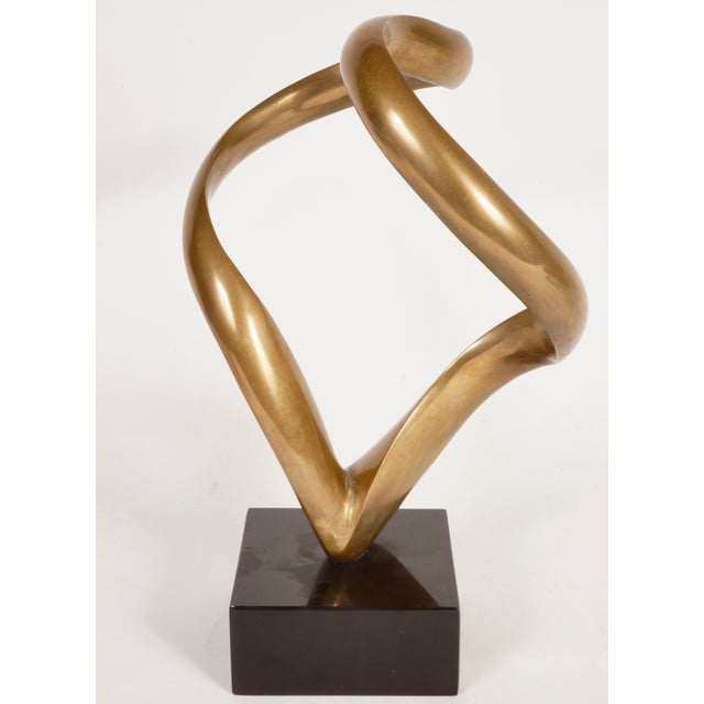 Bronze sculpture by Antonio Grediaga Kieff. Circa 1979. Gold patina bronze sculpture from the Cantares series by Kieff...