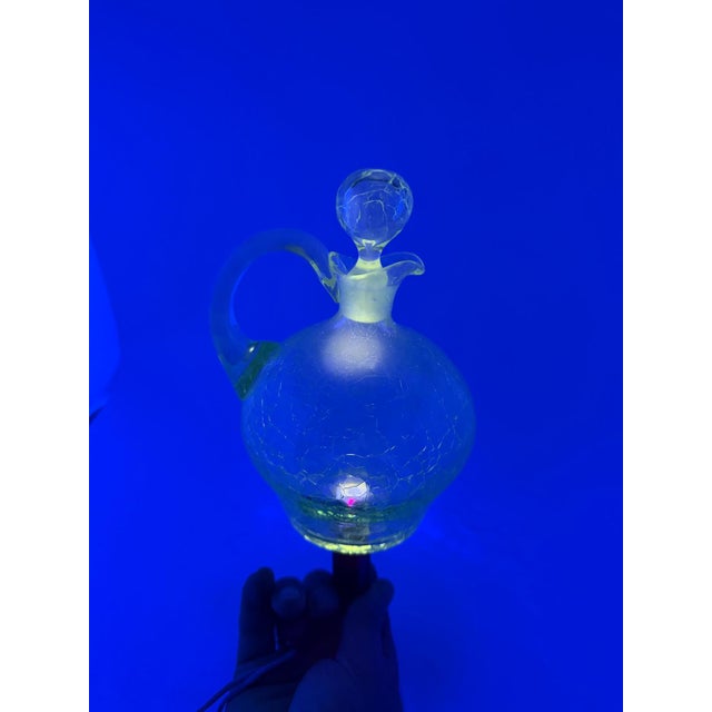Glass Carafe with Crackle Glass Look For Sale - Image 14 of 16