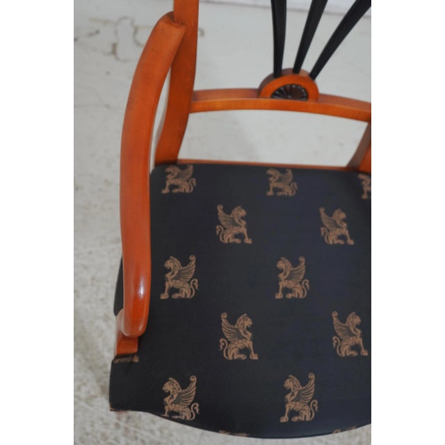 Set of 4 Century Biedermier Walnut & Ebony Armchairs For Sale - Image 12 of 18