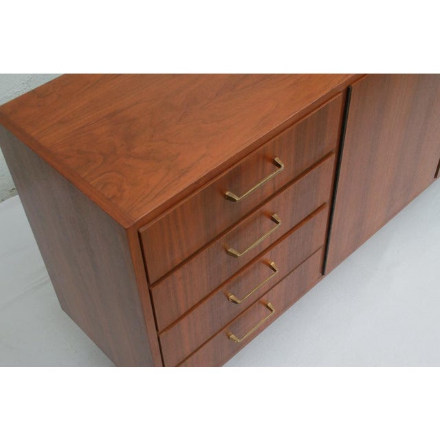 Wood Sideboard in Walnut with 4 Drawers, 1965 For Sale - Image 7 of 9