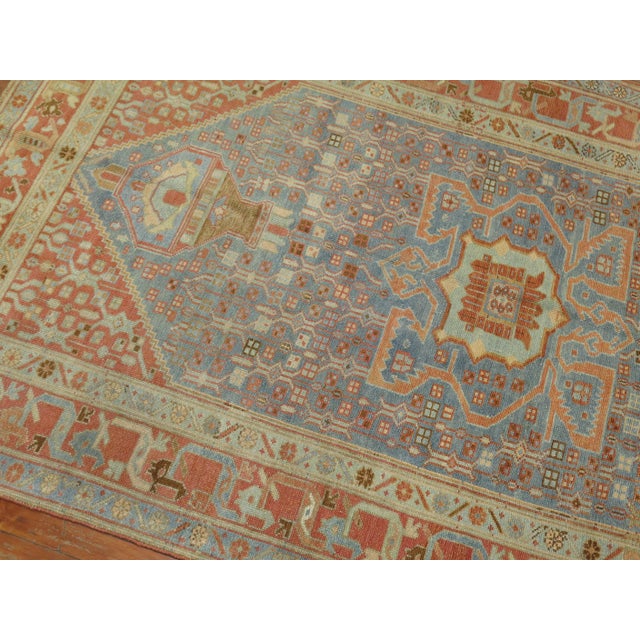 Blue Antique Zabihi Collection Malayer Light Blue Persian Rug For Sale - Image 8 of 8