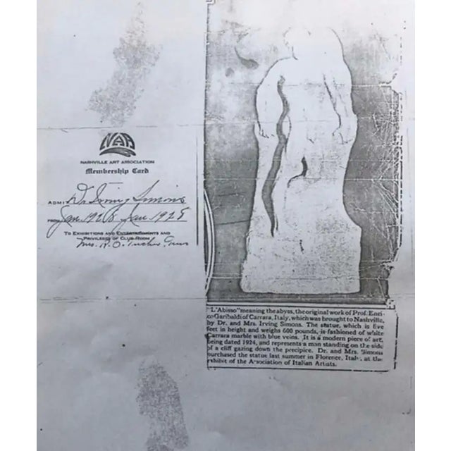 1920s L' Abisso Art Deco Marble Sculpture by Professor Enrico Garibaldi For Sale - Image 5 of 5