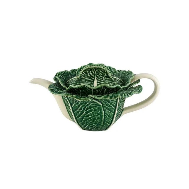 Traditional Bordallo Pinheiro Cabbage Teapot, 41 oz. For Sale - Image 3 of 3