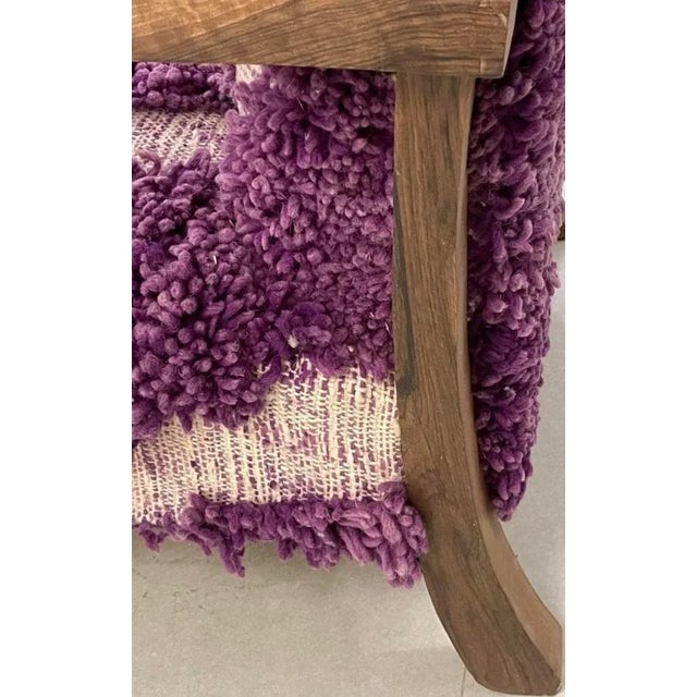 Not Yet Made - Made To Order Handcrafted Moroccan Armchair - Purple Wool Rug Upholstery. For Sale - Image 5 of 11
