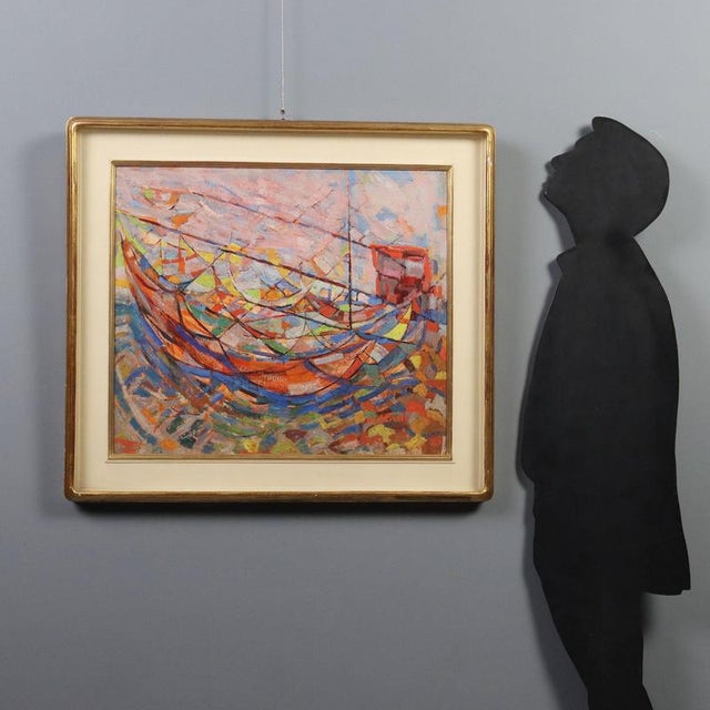 Oil on hardboard. Signed lower right. On the back is a further signature 'Carlo Montarsolo di Napoli' with the date and...