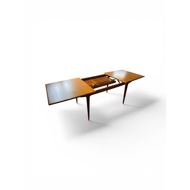 Mid-Century Modern Mid-Century Modern Scandinavian Danish Extendable Teak Dining Table, 1960s For Sale - Image 3 of 11
