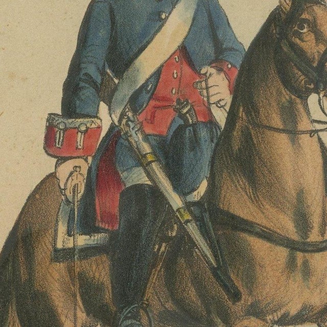 José Rubio Y Villegas, Mounted Dragoons, 1861, Lithograph For Sale - Image 6 of 12