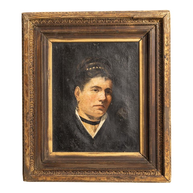 19th Century France Brown Canvas Painting For Sale