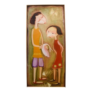 1990s Oil on Board by Kambiz For Sale