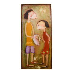 1990s Oil on Board by Kambiz